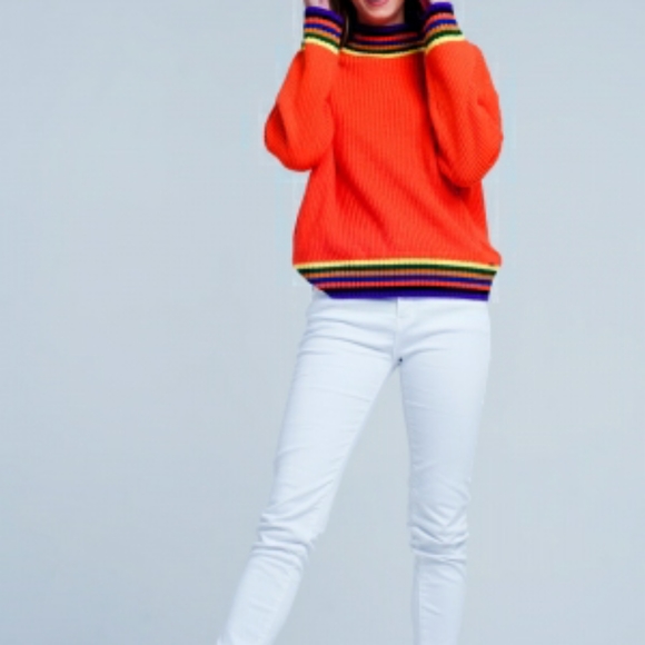 Chunky Orange Knit Sweaters - PRICE FIRM - Picture 6 of 7